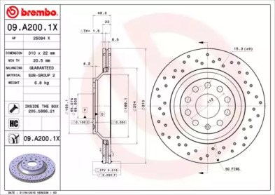 Дискові гальма 09A2001X BREMBO
