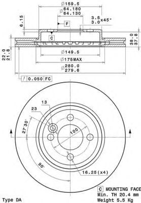 Ротор гальмівний 09A76111 BREMBO