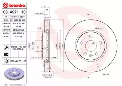 Ротор гальмівний 09A97111 BREMBO
