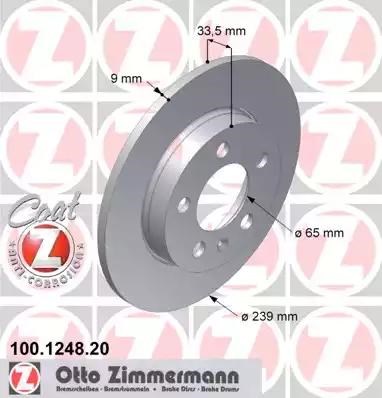 Задні дискові гальма 100124820 ZIMMERMANN