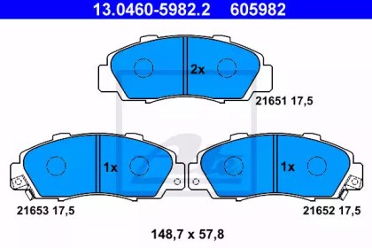 Бс комплект гальмівних колодок (дискових) 13.0460-5982.2
