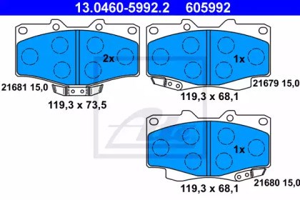 Blue print toyota колодки гальмів,передн, landcruiser 3,0-3,4 -02 13.0460-5992.2