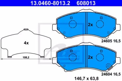 Комплект гальмівних колодок (дискових) 13.0460-8013.2
