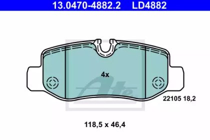 Гальмівні колодки задні mercedes-benz 13.0470-4882.2