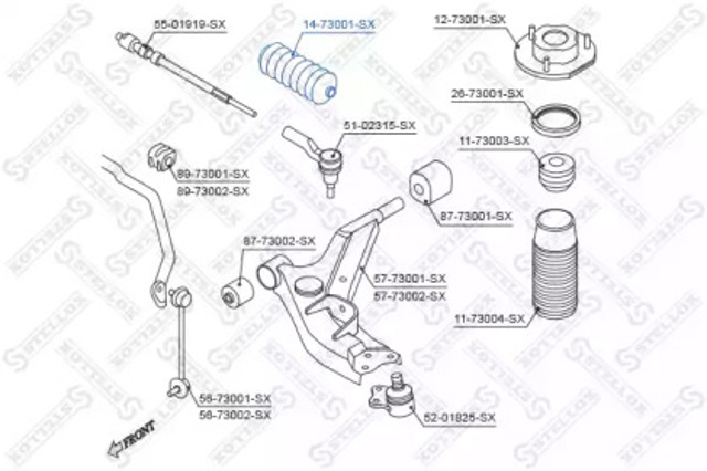 Пильник рейки 1473001SX STELLOX