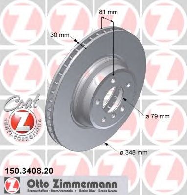 Диск гальмівний передній 150340820 ZIMMERMANN
