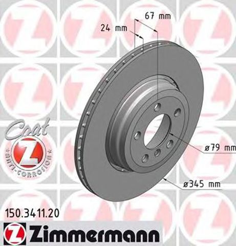 Диск заднього гальма 150341120 ZIMMERMANN