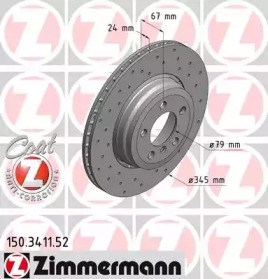 Диск гальмівний задній 150341152 ZIMMERMANN