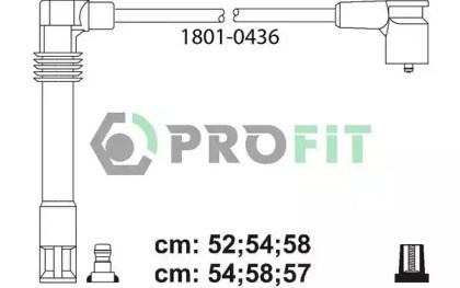 Комплект високовольтних проводів 1801-0436