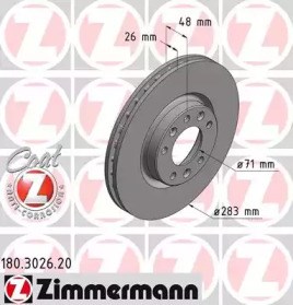 Гальмо дискове переднє 180302620 ZIMMERMANN