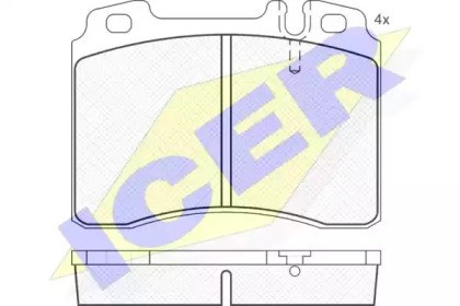 Колодки гальмівні передні, дискові 180861 ICER
