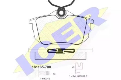 Задні гальмівні колодки 181165700 ICER