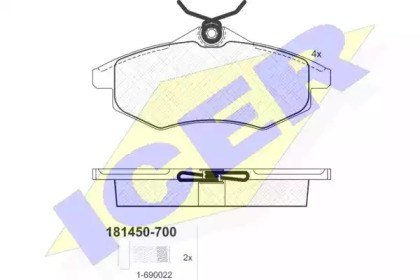 Bosch гальмівні колодки дискові citroen c2,c3  1,1-1,4 02- 181450-700