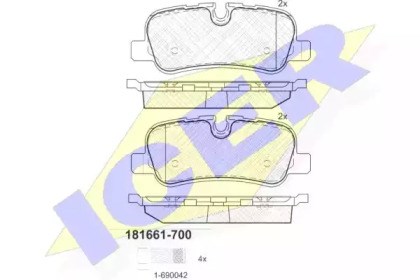 Колодки гальмові задні, дискові 181661700 ICER