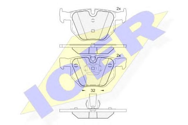 Колодки гальмівні задні, дискові 181685202 ICER