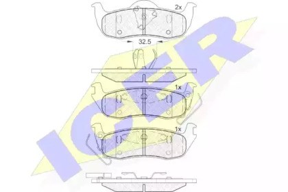 Задні гальмівні колодки 181766 ICER