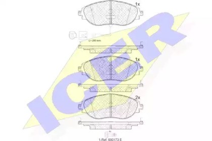Передні гальмівні колодки 182018 ICER