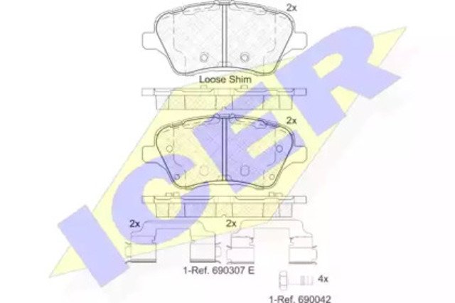Передні гальмівні колодки 182108 ICER
