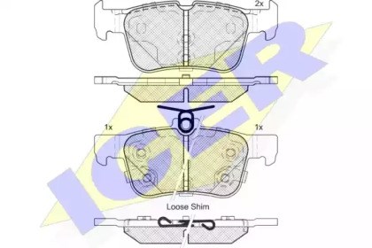 Колодки гальмові задні, дискові 182198203 ICER