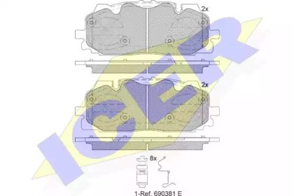 Тормозні колодки 182254 ICER