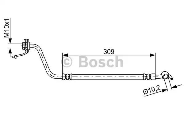 Шланг гальмівний задній, лівий 1987481878 BOSCH