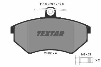 Колодки передні 2016804 TEXTAR