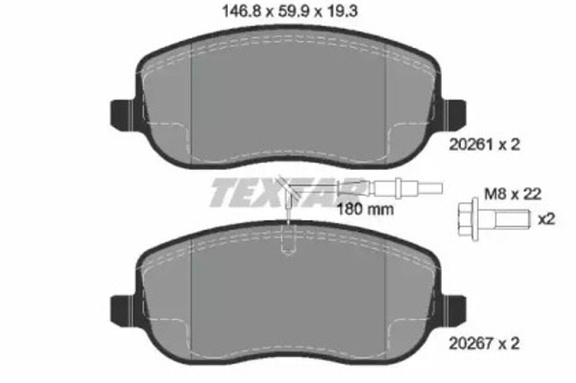 Гальмівні колодки 2026101 TEXTAR