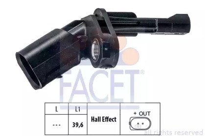 Датчик АБС (ABS) задній, лівий 210009 FACET