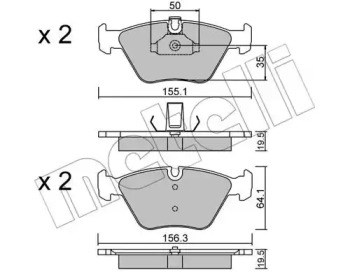 Колодки гальмівні дискові комплект 2202070 METELLI