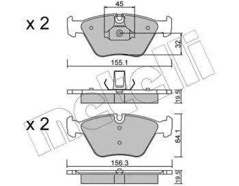 Колодки передні 2202073 METELLI