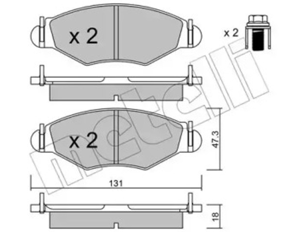 Передні гальмівні колодки 2202540 METELLI