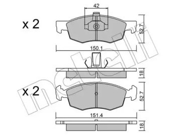 Гальмівні колодки 2202742 METELLI