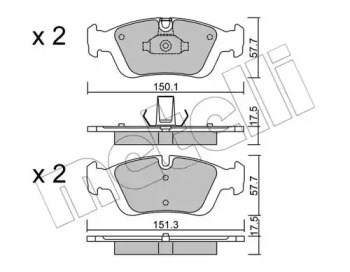 Колодки гальмівні дискові комплект 2203120 METELLI