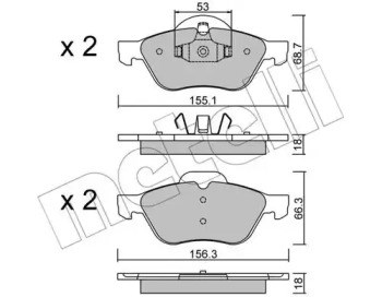 Колодки передні 2203350 METELLI