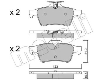 Задні колодки 2203371 METELLI
