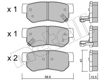 Колодки гальмівні дискові задні (вир-во mobis) 22-0365-0