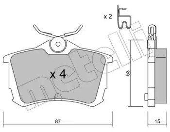 Колодки гальмові задні, дискові 2204650 METELLI