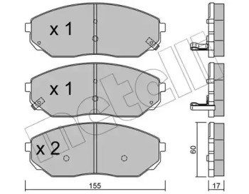 Передні гальмівні колодки 2205150 METELLI