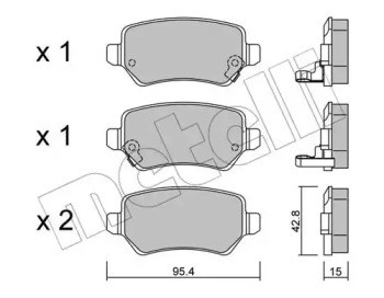 Колодки гальмові задні, дискові 2205420 METELLI