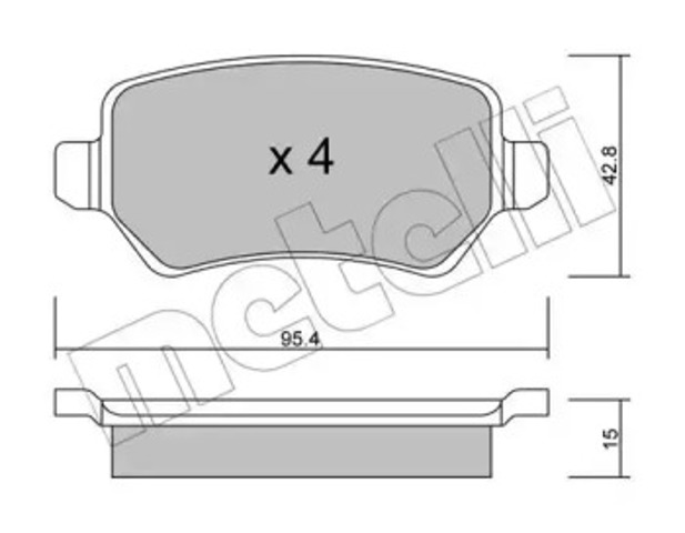 Колодки гальмові задні, дискові 2205421 METELLI