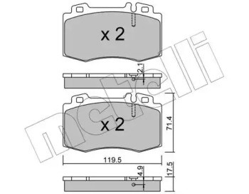 Колодки передні 2205635 METELLI