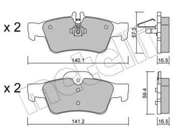 Задні гальмівні колодки 2205680 METELLI