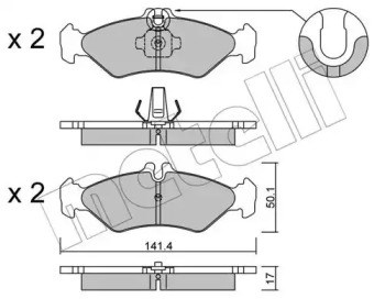 Колодки гальмові задні, дискові 2205710 METELLI