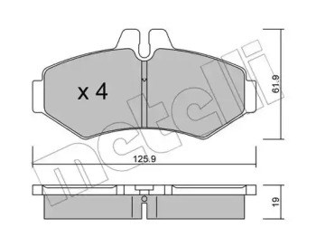Задні колодки 2205720 METELLI