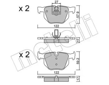 Задні колодки 2206440 METELLI