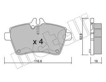 Колодки передні 2206460 METELLI