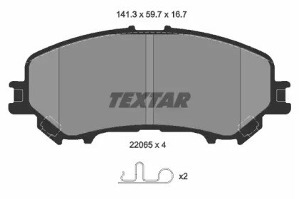 Передні гальмівні колодки 2206503 TEXTAR