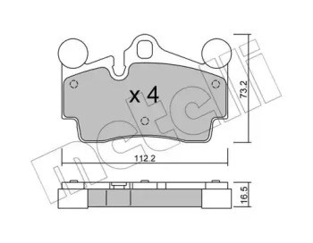 Колодки гальмівні задні, дискові 2206550 METELLI