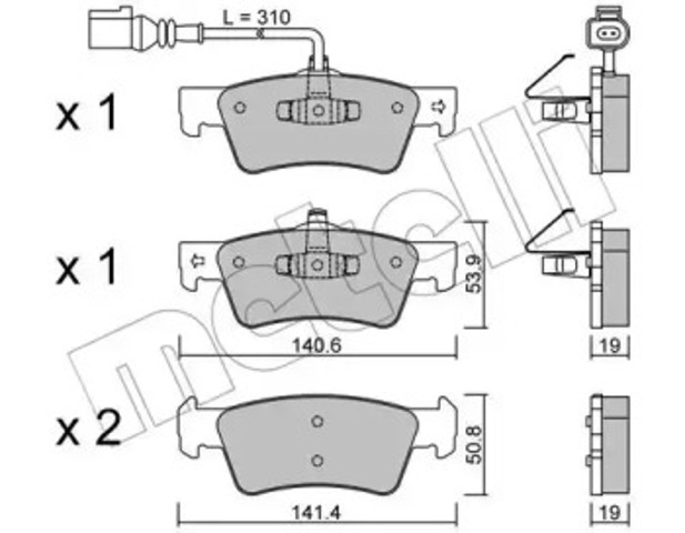 Колодки гальмові задні, дискові 2206611 METELLI