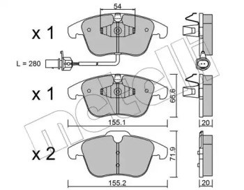 Колодки передні 2206752 METELLI